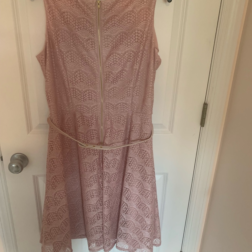 Danny & Nicole Blush Lace Mini Dress